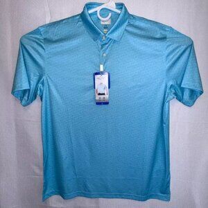 Men's Polo Large Green Greg Norman ML75 Short Sleeve 3 Buttons Shirt Golf